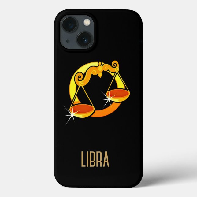 Braune und goldene Libra-Tierzeichen schwarz Case-Mate iPhone Hülle (Rückseite)