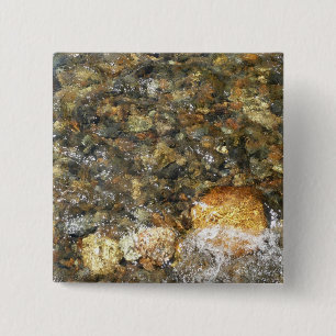 Braune und graue, natürliche Abstrakte Kies Button