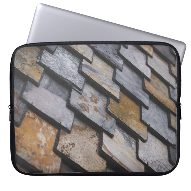 Braune und graue Ziegel Laptopschutzhülle (Vorderseite)