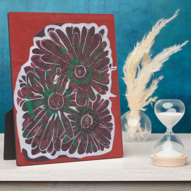 Braune und grüne Blume Fotoplatte (Seite)