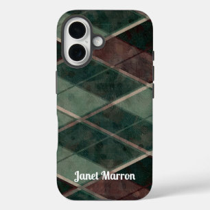 Braune und grüne Diamanten iPhone/iPad-Gehäuse iPhone 16 Hülle