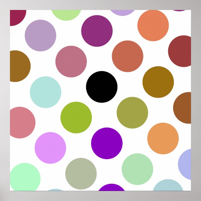 Braune und grüne Farbpunkte Poster (Vorne)