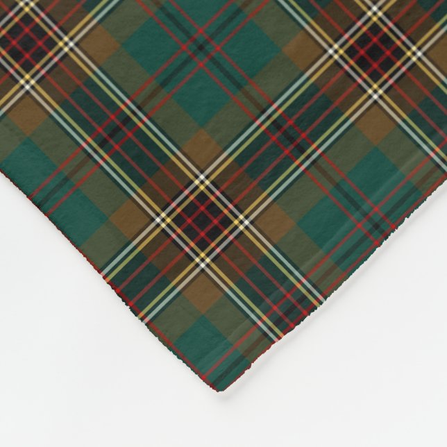 Braune und grüne Karierte Murphy Tartan Fleecedecke (Ecke)