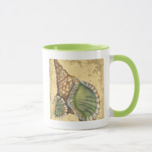 Braune und grüne Seashell Tasse