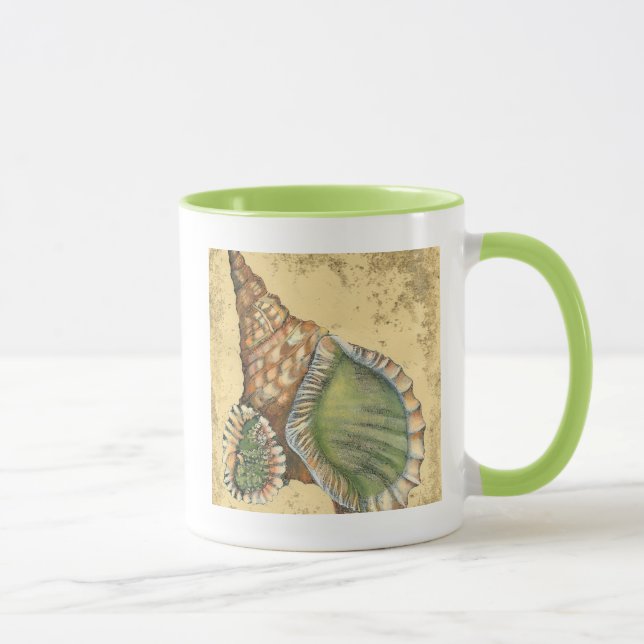 Braune und grüne Seashell Tasse (Rechts)