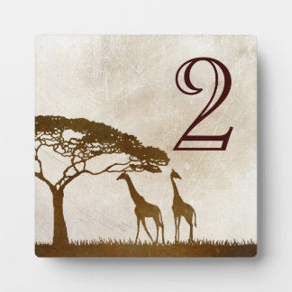 Braune und ivorische afrikanische Giraffe-Tischnum Fotoplatte