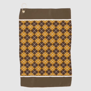 Braune und orange Raute Golfhandtuch