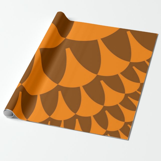 Braune und orangefarbene Schuppen Geschenkpapier (Ungerollt)