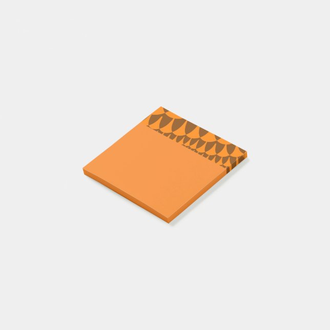 Braune und orangefarbene Schuppen Post-it Klebezettel (angewinkelt)