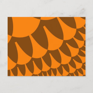 Braune und orangefarbene Skalen Postkarte