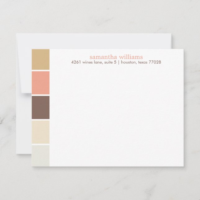 Braune und pfirsichfarbene moderne Farbblöcke (Vorderseite)