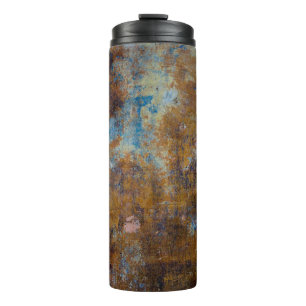 Braune und rosa Holzfläche Thermosbecher