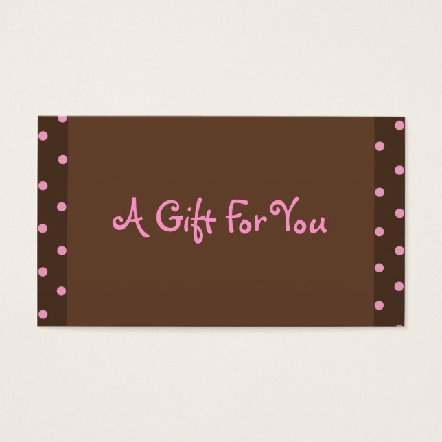 Braune und rosa Polka-Dot-Tags (Vorderseite)