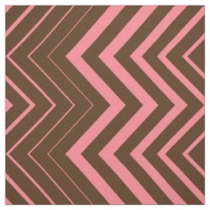Braune und rosa Zigzag Zickzack Stoff