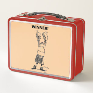 Bräune und rote Mittagspause Metall Brotdose