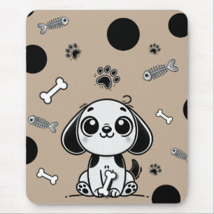 Braune und schwarze Fischgräten-Welpen-Hund Süßes Mousepad