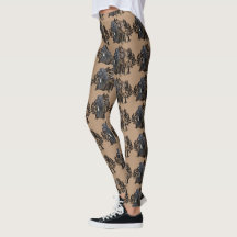 Braune und schwarze Leggings