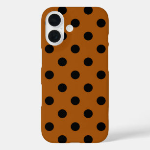 Braune und schwarze Polka-Punkte iPhone 16 Hülle