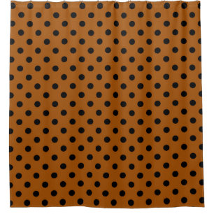 Braune und schwarze Polka-Punkte Duschvorhang