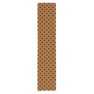 Braune und schwarze Polka-Punkte Kurzer Tischläufer