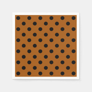 Braune und schwarze Polka-Punkte Serviette