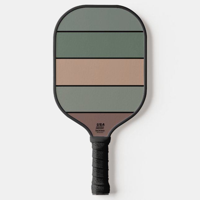 Braune und schwarze Streifen auf Aquarellpapier Pickleball Schläger (Vorderseite)