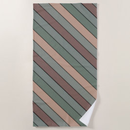 Braune und schwarze Streifen auf Aquarellpapier Strandtuch