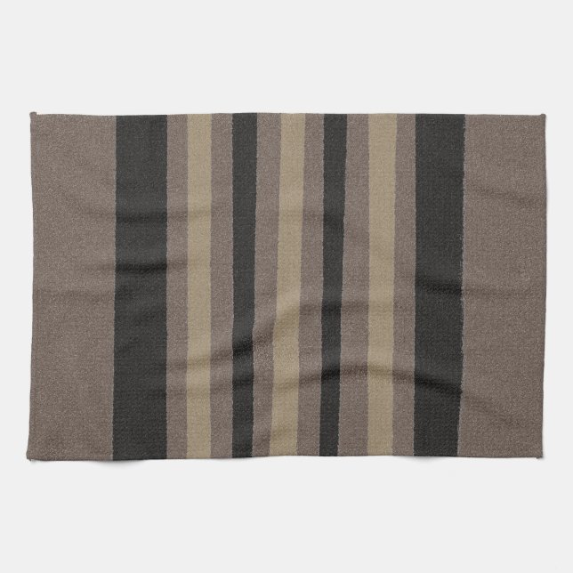 Braune und schwarze Streifen Geschirrtuch (Horizontal)
