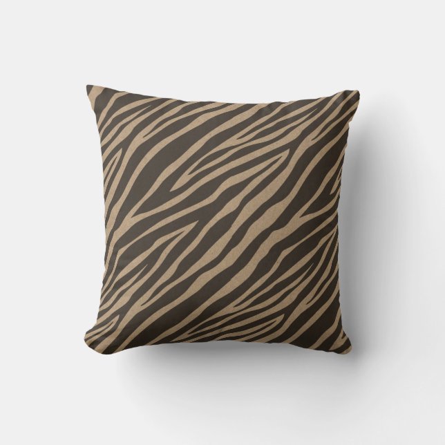 Braune und schwarze Zebra Kissen (Vorderseite)