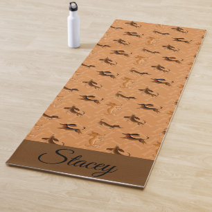 Braune und Tan Dackel Yoga Mat Yogamatte