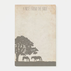 Braune und Vintage Pferdefarm Elfenbein Post-it Klebezettel