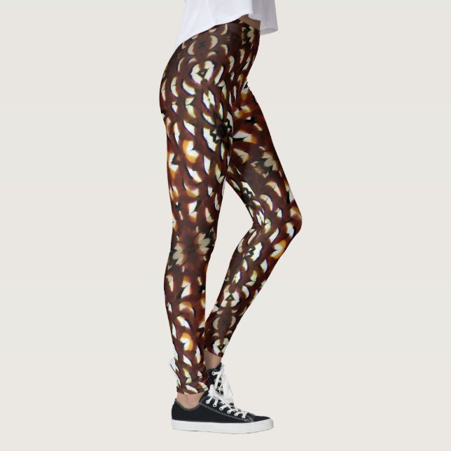 Braune und weiße Farbtöne - Reeve Fasan Leggings (Rechts)