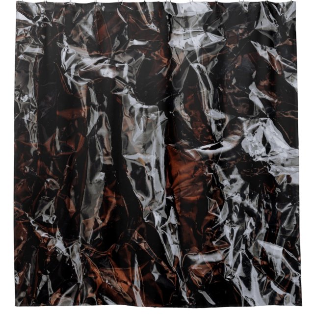 Braune und weiße getrocknete Blätter Duschvorhang (Vorderseite)