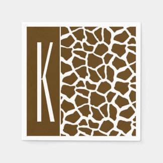 Braune und weiße Giraffe Serviette