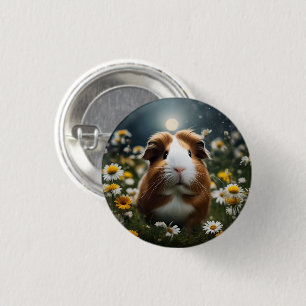 Braune und weiße Guinea Schweinemond und Milchprod Button