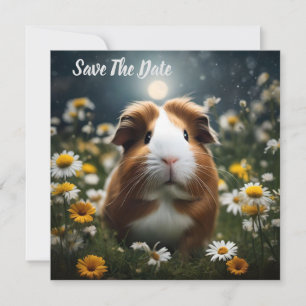 Braune und weiße Guinea Schweinemond und Milchprod Save The Date