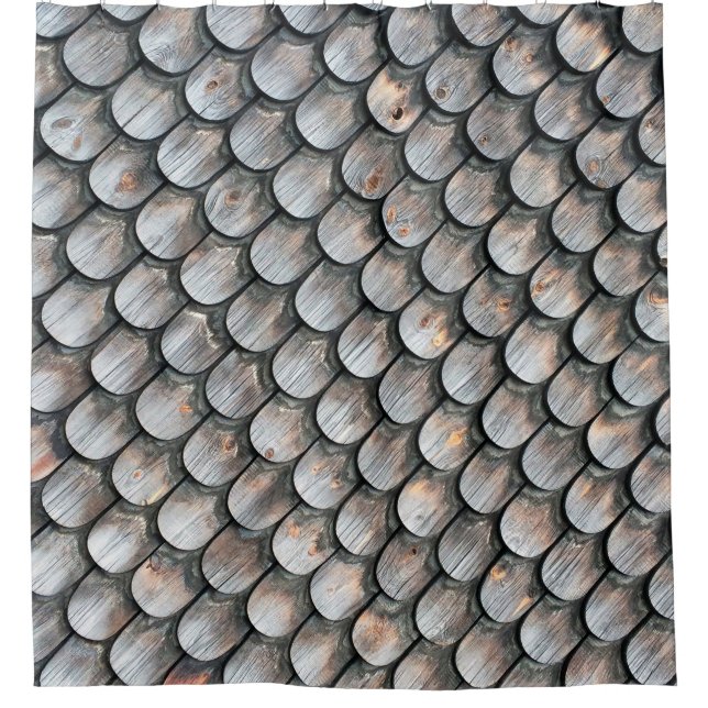 Braune und weiße Keramik Duschvorhang (Vorderseite)