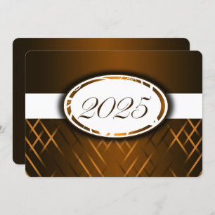 Braune und weiße Klasse des Party 2025 Einladung