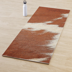 Braune und weiße Kuhstextur Yogamatte
