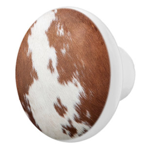 Braune und weiße Kuhweide realistische Textur Keramikknauf