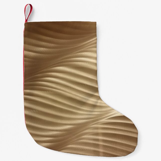 Braune und weiße Streifen Kleiner Weihnachtsstrumpf (Vorderseite)