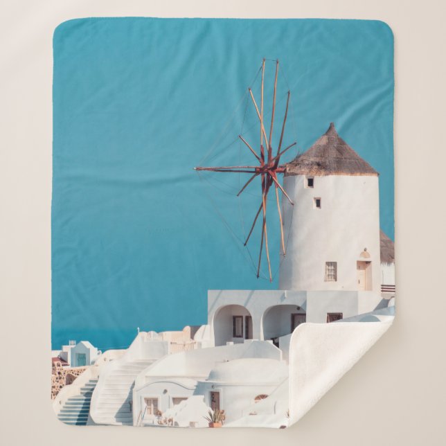 Braune und weiße Windmühle Sherpadecke (Vorderseite)