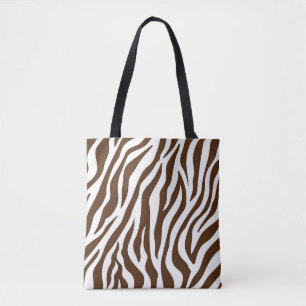 Braune und weiße Zebra-Drucktasche