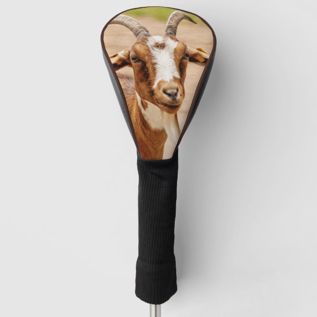 Braune und weiße Ziege Golf Headcover (Vorderseite)