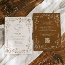 Braune Vintage- & Cremefarbene französische Blumnh