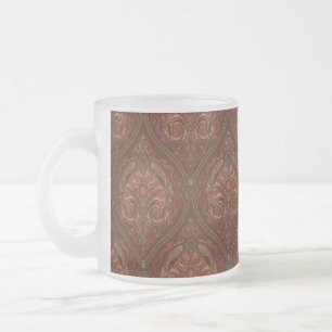 Braune Vintage-Paisley-Mandala-Kaffeetasse - Boho Mattglastasse