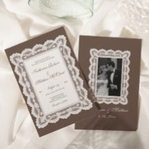 Braune Vintage-Spitze Hochzeit