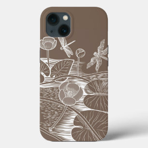 Braune Wasserliliengrafik Case-Mate iPhone Hülle