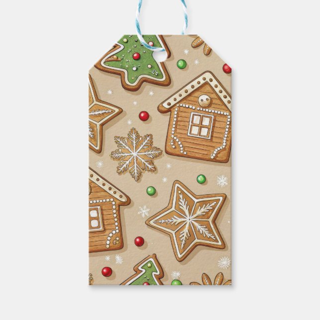 BRAUNE WEIHNACHTS-GINGERBREAD-KEKSE GESCHENKANHÄNGER (Vorderseite)