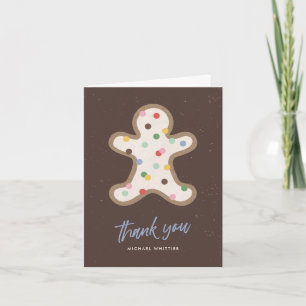 Braune Weihnachtsplätzchen-Dekorieren-Dankeschön-K Dankeskarte